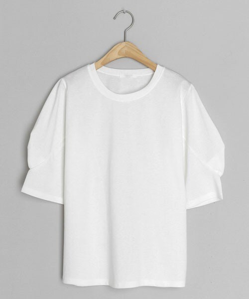 DHOLIC(ディーホリック)の「パフスリーブTシャツ(Tシャツ/カットソー・レディース・ベージュ/ホワイト/ブラック・FREE)」の2枚目の写真
