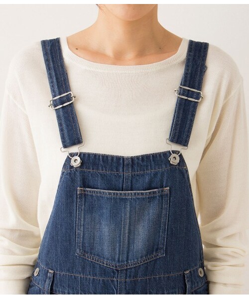 LE JUN（ルジュン）の「デニムサロペット（パンツ・レディース・ネイビー/ブルー系・S/M/L）」の6枚目の写真