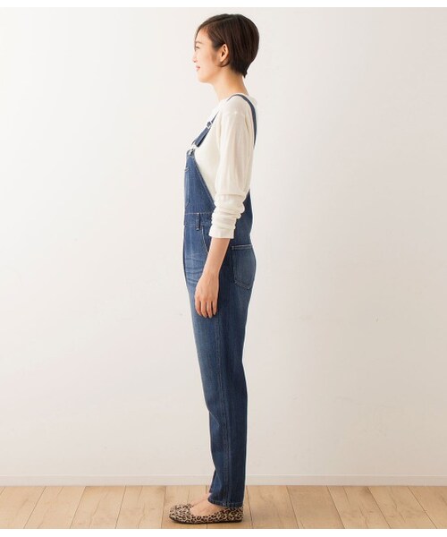 LE JUN（ルジュン）の「デニムサロペット（パンツ・レディース・ネイビー/ブルー系・S/M/L）」の4枚目の写真