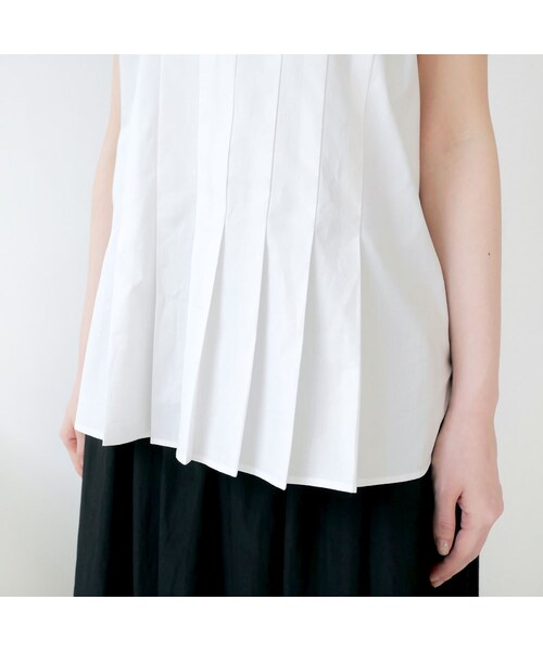 BLUE BLUE JAPAN（ブルーブルージャパン）の「BLUE BLUE JAPAN｜ブルーブルージャパン｜バウンスブロード ハイネックスリーブ タックシャツ ｜700080007｜WHITE（シャツ/ブラウス・レディース・その他）」の12枚目の写真