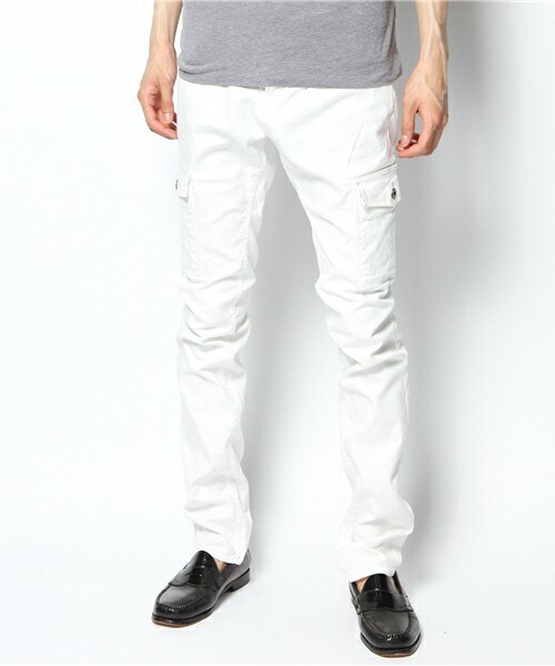 Johnbull Private labo（ジョンブルプライベートラボ）の「サルエルカーゴパンツ（カーゴパンツ・メンズ・ホワイト/ブラック/チャコールグレー/カーキ/オリーブ/ブルー/ブルーグリーン・SMALL/MEDIUM/LARGE/X-LARGE/XX-LARGE）」の2枚目の写真