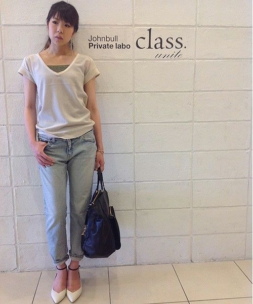 Johnbull Private labo(ジョンブルプライベートラボ)の「アンクルジーンズ(デニムパンツ・レディース・ブルー/ブルー系その他・X-SMALL/SMALL/MEDIUM/LARGE/X-LARGE)」の1枚目の写真