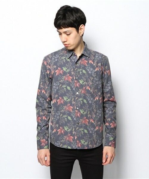 2 class.ics（トゥークラスドットイクス）の「柄シャツ（シャツ/ブラウス・メンズ・ホワイト/ネイビー・MEDIUM/LARGE）」の3枚目の写真