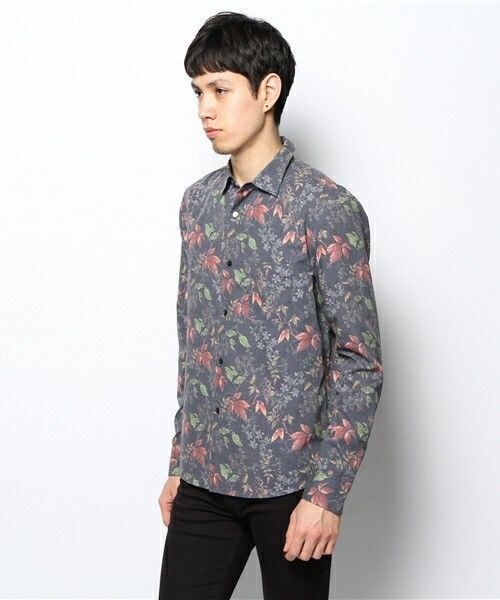 2 class.ics（トゥークラスドットイクス）の「柄シャツ（シャツ/ブラウス・メンズ・ホワイト/ネイビー・MEDIUM/LARGE）」の4枚目の写真