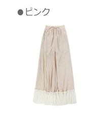 Bobon21 | 裾フラワーレースワイドパンツ-全２色-(その他パンツ)