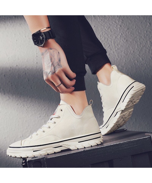 Converse コンバースロングライフ／ハイカット レザー／ベージュ／未 