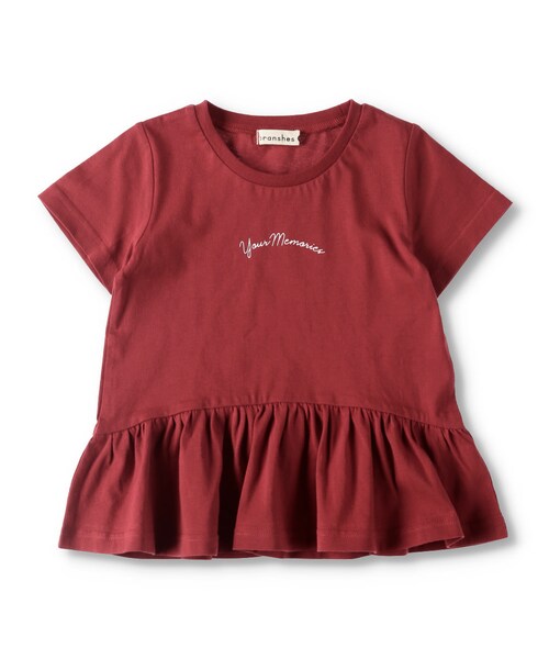 BRANSHES（ブランシェス）の「【WEB限定】裾フリル半袖Tシャツ（Tシャツ/カットソー・キッズ・1.ブラック/2.レッド/3.ピンク/4.ボーダー/5.ギンガムチェック/6.ドット・90cm～150cm）」の3枚目の写真