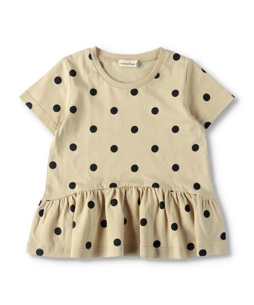 BRANSHES（ブランシェス）の「【WEB限定】裾フリル半袖Tシャツ（Tシャツ/カットソー・キッズ・1.ブラック/2.レッド/3.ピンク/4.ボーダー/5.ギンガムチェック/6.ドット・90cm～150cm）」の4枚目の写真