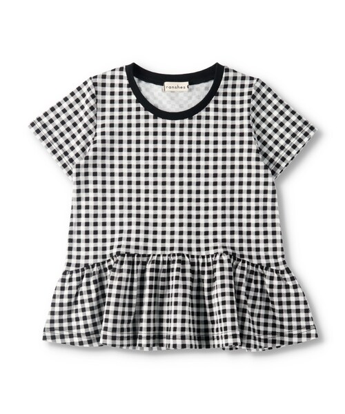 BRANSHES（ブランシェス）の「【WEB限定】裾フリル半袖Tシャツ（Tシャツ/カットソー・キッズ・1.ブラック/2.レッド/3.ピンク/4.ボーダー/5.ギンガムチェック/6.ドット・90cm～150cm）」の5枚目の写真