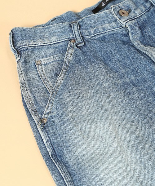 Johnbull Private labo（ジョンブルプライベートラボ）の「3/4ワークジーンズ（デニムパンツ・レディース・ブルー・X-SMALL/SMALL/MEDIUM/LARGE）」の9枚目の写真