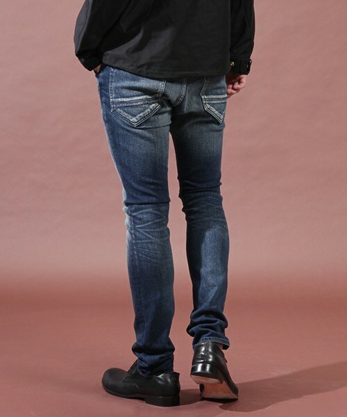 Johnbull Private labo（ジョンブルプライベートラボ）の「スキニーデニムパンツ（デニムパンツ・メンズ・ブルー・SMALL/MEDIUM/LARGE/X-LARGE）」の2枚目の写真