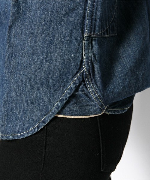 Johnbull Private labo（ジョンブルプライベートラボ）の「ルードワークシャツ（シャツ/ブラウス・レディース・インディゴブルー・SMALL/MEDIUM）」の8枚目の写真