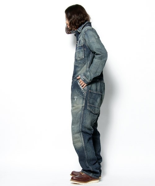 Johnbull オーバーダイ オールインワン Johnbull（ジョンブル） ツナギ メンズ オールインワン オーバーダイ