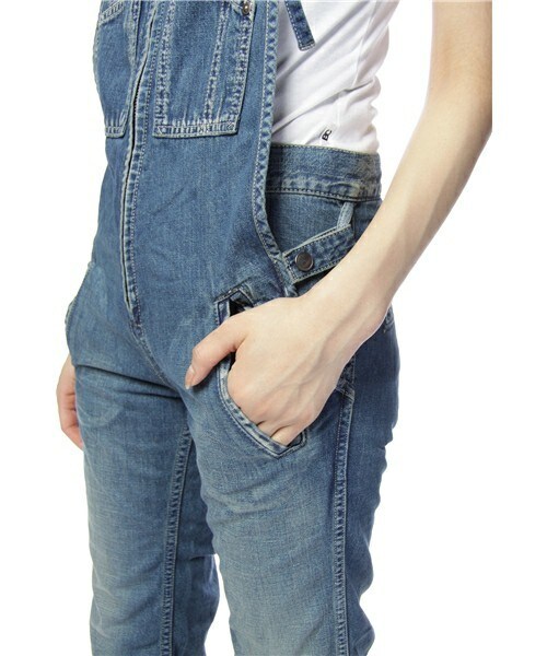 Johnbull Private labo（ジョンブルプライベートラボ）の「フレンチサロペット（サロペット/オーバーオール・レディース・インディゴブルー・SMALL/MEDIUM/LARGE/LL）」の7枚目の写真