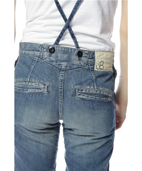 Johnbull Private labo（ジョンブルプライベートラボ）の「フレンチサロペット（サロペット/オーバーオール・レディース・インディゴブルー・SMALL/MEDIUM/LARGE/LL）」の6枚目の写真