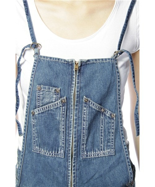 Johnbull Private labo（ジョンブルプライベートラボ）の「フレンチサロペット（サロペット/オーバーオール・レディース・インディゴブルー・SMALL/MEDIUM/LARGE/LL）」の5枚目の写真