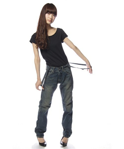 Johnbull Private labo（ジョンブルプライベートラボ）の「サスペンダーワークパンツ（デニムパンツ・レディース・インディゴブルー・X-SMALL/SMALL/MEDIUM）」の6枚目の写真