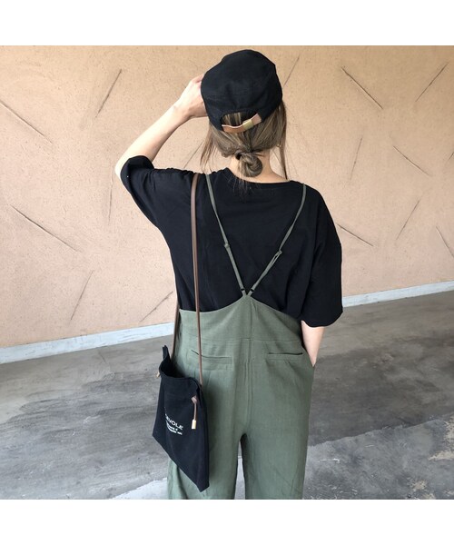 copine（コピン）の「8月18日再々荷！大人気シリーズ！レーヨン×麻！ゆったりシンプルサロペット(2color)【クリックポスト対象商品】（サロペット/オーバーオール・レディース・その他）」の13枚目の写真