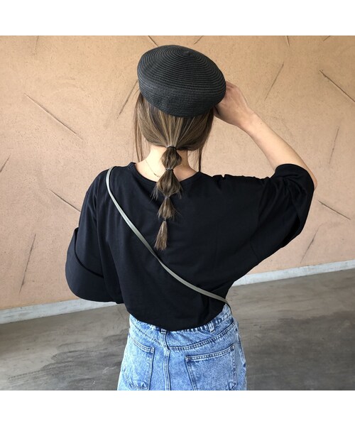 copine(コピン)の「再入荷!ゆるっと大人可愛い!袖ロールアップVネックTシャツ (3color)【クリックポスト対象商品】(Tシャツ/カットソー・レディース・その他)」の8枚目の写真