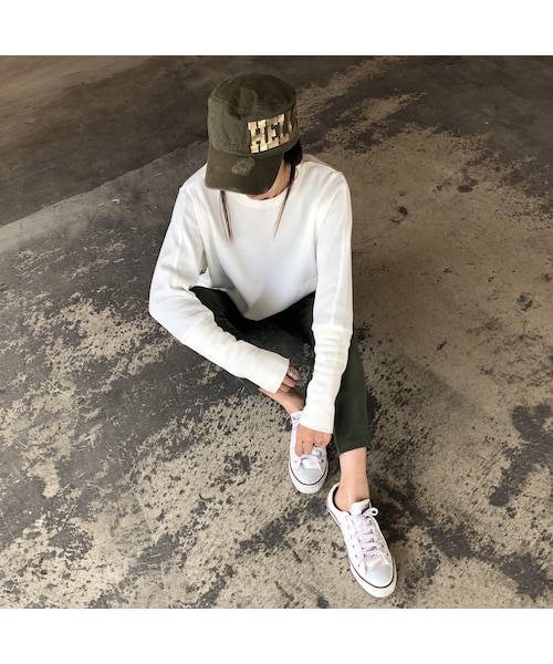 copine（コピン）の「再入荷！着回し力抜群！袖リブワッフルプルオーバー(2color)【クリックポスト対象商品】（Tシャツ/カットソー・レディース・その他）」の5枚目の写真