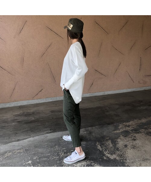 copine（コピン）の「再入荷！着回し力抜群！袖リブワッフルプルオーバー(2color)【クリックポスト対象商品】（Tシャツ/カットソー・レディース・その他）」の4枚目の写真