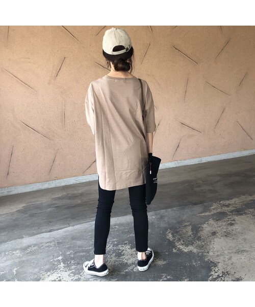 copine（コピン）の「5分袖バックロング綿麻Tシャツ(2color)【クリックポスト対象商品】（Tシャツ/カットソー・レディース・その他）」の10枚目の写真