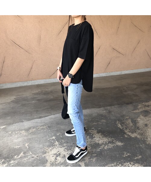 copine（コピン）の「5分袖バックロング綿麻Tシャツ(2color)【クリックポスト対象商品】（Tシャツ/カットソー・レディース・その他）」の3枚目の写真