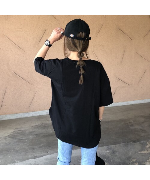 copine（コピン）の「5分袖バックロング綿麻Tシャツ(2color)【クリックポスト対象商品】（Tシャツ/カットソー・レディース・その他）」の6枚目の写真