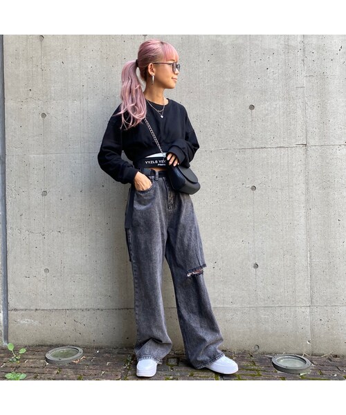 no brand（ノーブランド）の「パッカーンデニムワイパン｢BELT｣ #6015（デニムパンツ・レディース・その他）」の4枚目の写真