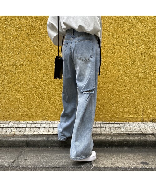 no brand（ノーブランド）の「パッカーンデニムワイパン｢BELT｣ #6015（デニムパンツ・レディース・その他）」の5枚目の写真