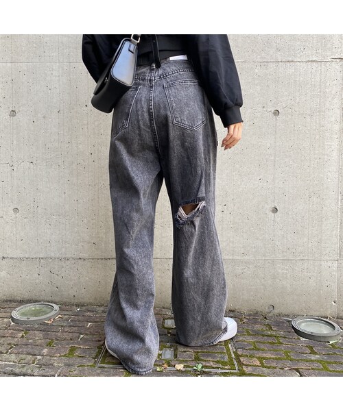 no brand（ノーブランド）の「パッカーンデニムワイパン｢BELT｣ #6015（デニムパンツ・レディース・その他）」の6枚目の写真