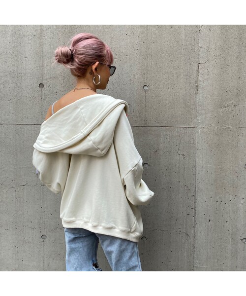 no brand（ノーブランド）の「ミニ裏ちょいワイドスリーブZIPパーカー#7056（パーカー・レディース・その他）」の2枚目の写真