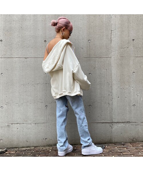 no brand（ノーブランド）の「ミニ裏ちょいワイドスリーブZIPパーカー#7056（パーカー・レディース・その他）」の4枚目の写真