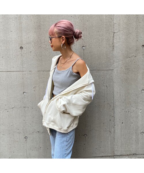 no brand（ノーブランド）の「ミニ裏ちょいワイドスリーブZIPパーカー#7056（パーカー・レディース・その他）」の3枚目の写真
