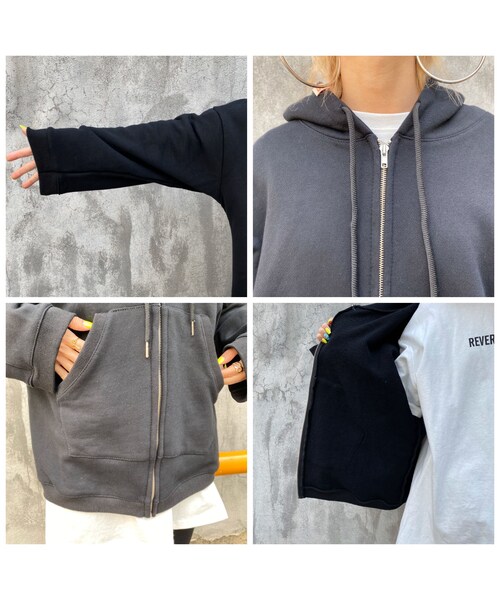 no brand（ノーブランド）の「ミニ裏ちょいワイドスリーブZIPパーカー#7056（パーカー・レディース・その他）」の8枚目の写真
