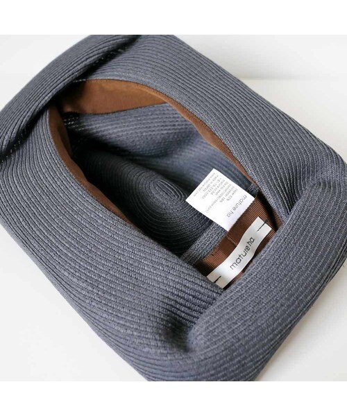 mature ha.（マチュア）の「mature ha. |  マチュアーハ  | BOXHAT 11cm brim | MBOXｰ101  | チャコール×ダークブラウン（ハット・レディース・その他）」の13枚目の写真