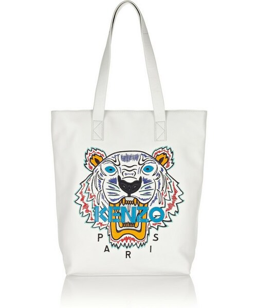 Kenzo（ケンゾー）の「KENZO Tiger embroidered leather tote（トート 
