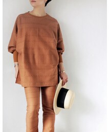 L'Ancre | L'Ancre (アンカー）ケーブルジャガードオーバートップス(Tシャツ/カットソー)