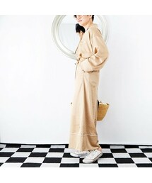 L'Ancre | L'Ancre (アンカー）スエードサテンパイピングニュートロンフレアーパンツ(その他パンツ)