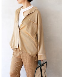 L'Ancre | L'Ancre (アンカー）スエードサテンパイピングテーラーシャツ(テーラードジャケット)