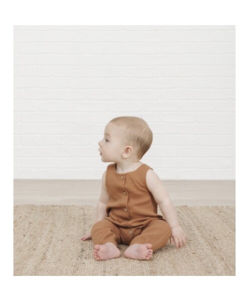 cache cache（カシュ カシュ）の「Quincy Mae　　Woven Snap Jumpsuit　（rust)（ロンパース・レディース・その他）」の3枚目の写真