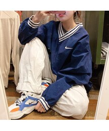 【Nike 】ナイロン　プルオーバージャケット　ブラック　 Vネック　S ヴィンテージ sport tek Vネック ナイロン プルオーバー