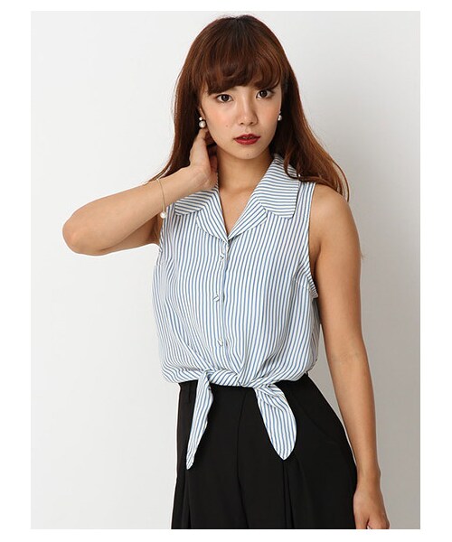 LIPSERVICE（リップサービス）の「クロップドシャツ（トップス・レディース・サックス/インディゴ/ブラック・FREE）」の9枚目の写真