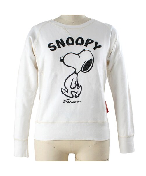 BOO HOMES（ブー オム）の「ウィメンズサイズトレーナー（スヌーピー）（トップス・キッズ・ホワイト・ウィメンズS/ウィメンズM）」の2枚目の写真