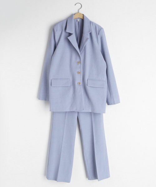 DHOLIC（ディーホリック）の「コットンボタンジャケット&パンツSET（セットアップ・レディース・ベージュ/ピンク/ブルー/その他/ホワイト/パープル・S/M）」の3枚目の写真