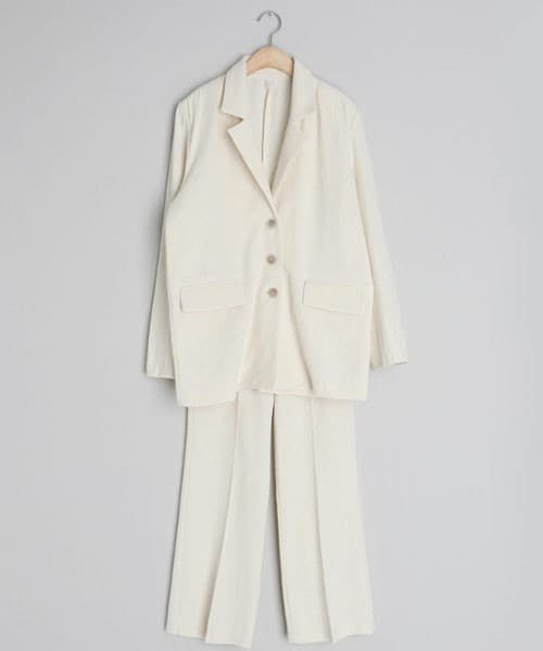 DHOLIC（ディーホリック）の「コットンボタンジャケット&パンツSET（セットアップ・レディース・ベージュ/ピンク/ブルー/その他/ホワイト/パープル・S/M）」の2枚目の写真