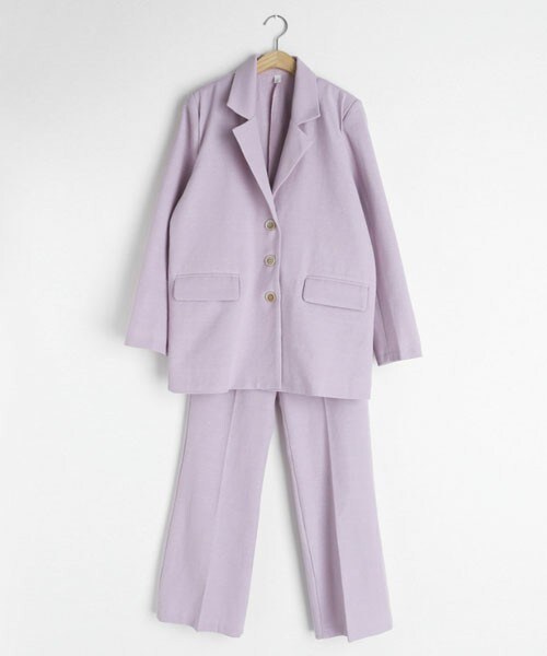 DHOLIC（ディーホリック）の「コットンボタンジャケット&パンツSET（セットアップ・レディース・ベージュ/ピンク/ブルー/その他/ホワイト/パープル・S/M）」の4枚目の写真