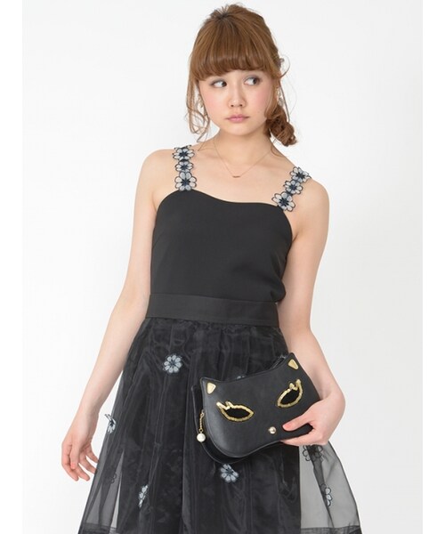 Honey Salon（ハニーサロン）の「Honey catバッグ（バッグ・レディース・ブラック/レオパード・Free）」の10枚目の写真