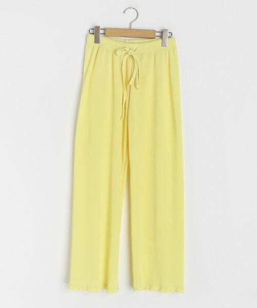 DHOLIC（ディーホリック）の「リブワイドパンツ（その他パンツ・レディース・グリーン/イエロー/ピンク/ブルー/ブラック・FREE）」の4枚目の写真