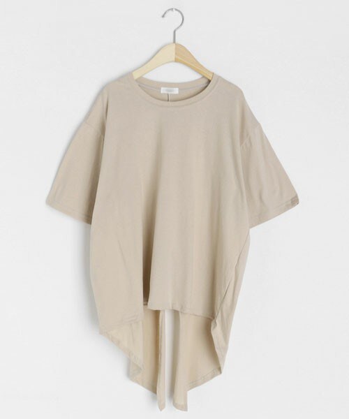 DHOLIC（ディーホリック）の「バックスリットルーズTシャツ（Tシャツ/カットソー・レディース・ホワイト/ブルー/ブラック/ベージュ・FREE）」の3枚目の写真